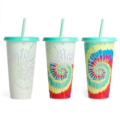 Promotion Cadeau réutilisable sans BPA sur mesure imprimé tasse de café en plastique avec couvercle et paille