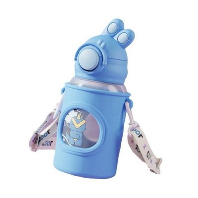 680 ml cadeau personnalisé Bouteille d'eau à oreille de lapin courbe avec couvercle pour enfants Voyage