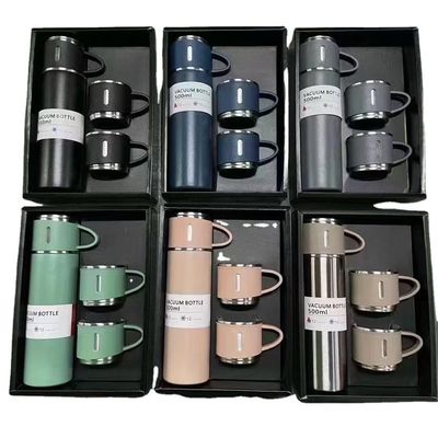 Logo personnalisé de Noël Voyage cadeau d'affaires ensemble de 500 ml de capacité bouteille à vide en acier inoxydable