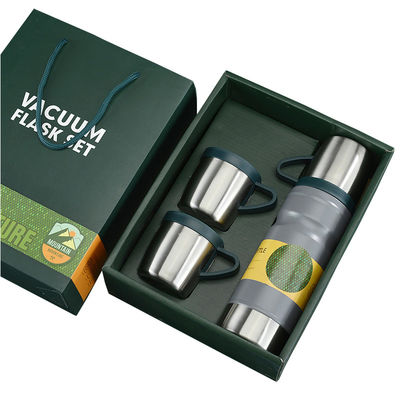 Performance d'isolation thermique 12 à 24 heures Flasque sous vide Thermomètre Set cadeau tasse pour tous