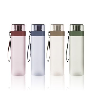 Unisexe grande capacité PC bouteille de sport mode simple carré bouteille d'eau tasse en plastique