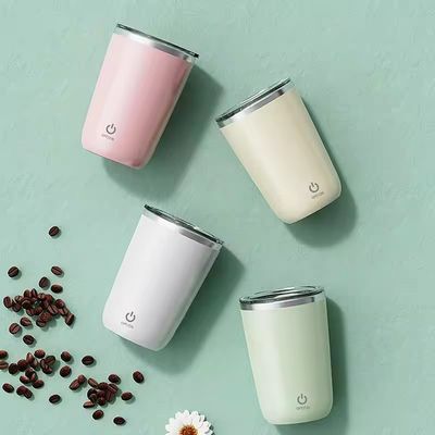 Design créatif Magnétique auto-remuer mélange tasse de café 350ml en acier inoxydable tasse de voyage avec couvercle