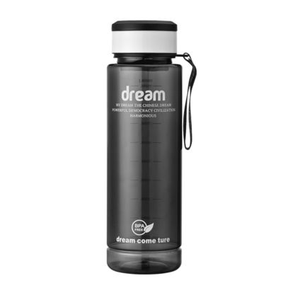 Bouteille d'eau en plastique PET isolant thermique de 1L avec horodatage pour gymnastique et camping