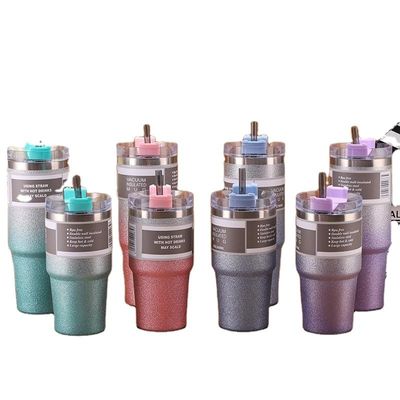 20 oz / 30 oz en acier inoxydable isolation tasse d' eau Voyage Sport bouteilles thermos portables avec paillettes