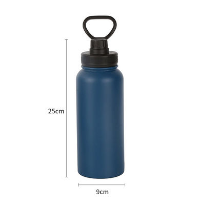 Bouteilles sportives isolées sous vide en acier inoxydable portatives directes de 1000 ml avec poignée