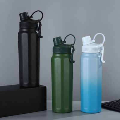 Bouteille d'eau de sport en acier inoxydable avec poignée