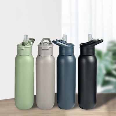 Bouteille isolée de sport extérieur 32 oz bouteille d'acier inoxydable avec couvercle en plastique