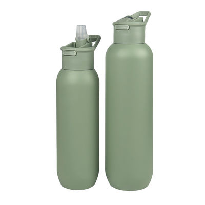 Sécurité 32 oz / 1000 ml à vide à double paroi Bouteille d'eau isolée en acier inoxydable avec couvercle en paille