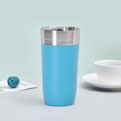 16 oz d'acier inoxydable double paroi cuve de voyage sous vide avec couvercle stocké et logo personnalisé