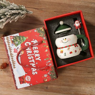 Coupe de café de style américain Design moderne avec boîte cadeau de fête mignon bonhomme de neige