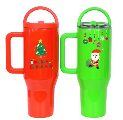 Bouteille d'eau en acier inoxydable 40 oz Tumbler avec poignée couvercles et avantage écologique