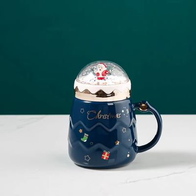 2024 Jolie boule de neige de Noël Set cadeau tasse en céramique avec tous les accessoires et tasse mignonne