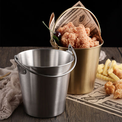 Seau de glace métallique 1 litre de bière Seau de champagne avec poignée pour collation et poulet frit