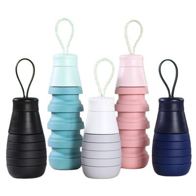 Bouteille d'eau pliable en silicone de 500 ml étanche au BPA, écologique pour l'école des enfants