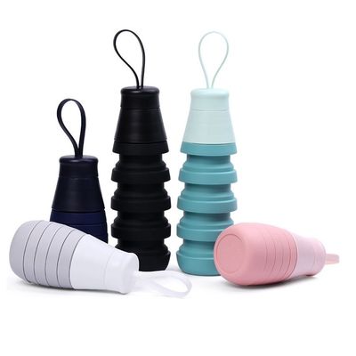 Bouteille d'eau pliable en silicone de 500 ml étanche au BPA, écologique pour l'école des enfants