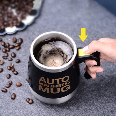 1 tasse double isolée auto-agitant tasse électrique paresseuse mélange automatique en acier inoxydable tasse de café de voyage