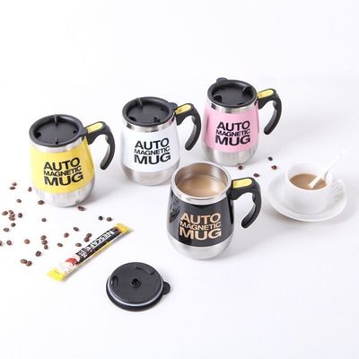 1 tasse double isolée auto-agitant tasse électrique paresseuse mélange automatique en acier inoxydable tasse de café de voyage