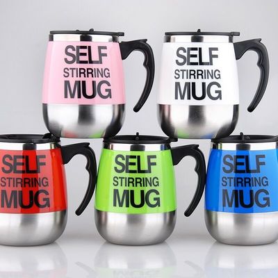 1 tasse double isolée auto-agitant tasse électrique paresseuse mélange automatique en acier inoxydable tasse de café de voyage