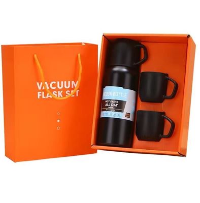 Ensemble cadeau de tasse d'eau d'isolation sous vide en acier inoxydable avec tasse droite en plusieurs couleurs