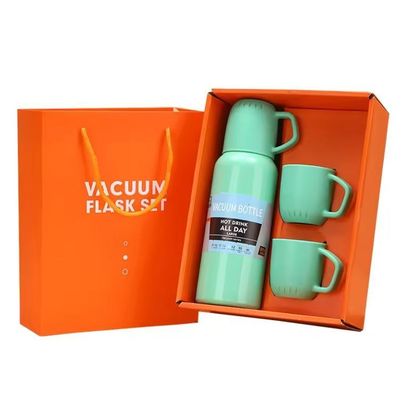 Ensemble cadeau de tasse d'eau d'isolation sous vide en acier inoxydable avec tasse droite en plusieurs couleurs