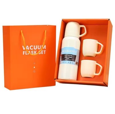 Ensemble cadeau de tasse d'eau d'isolation sous vide en acier inoxydable avec tasse droite en plusieurs couleurs