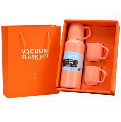 Ensemble cadeau de tasse d'eau d'isolation sous vide en acier inoxydable avec tasse droite en plusieurs couleurs