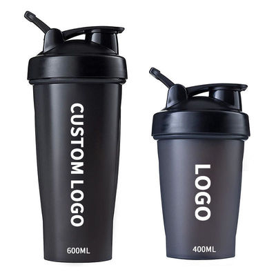 400 ml de mélangeur en plastique noir pour gymnastique, bouteille de mélangeur pour polyvalent