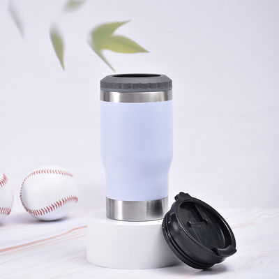 Une tasse à bière double paroi avec ouvre-bouteille. Le refroidisseur de bière en acier inoxydable.