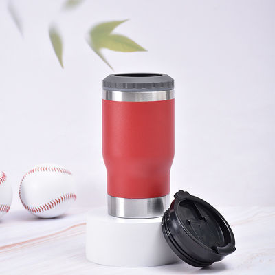 Une tasse à bière double paroi avec ouvre-bouteille. Le refroidisseur de bière en acier inoxydable.