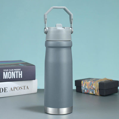 Bouteille à vide en acier inoxydable de 500 ml/650 ml, boissons sportives portables en plein air avec poignée