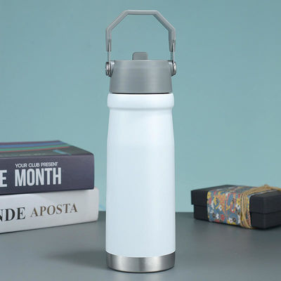 Bouteille à vide en acier inoxydable de 500 ml/650 ml, boissons sportives portables en plein air avec poignée