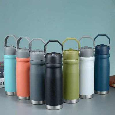 Bouteille d'eau de sport en acier inoxydable à double paroi 500 ml 650 ml