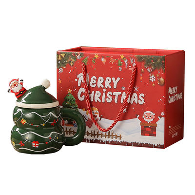 8.5x6.8cm céramique de Noël Design lait tasse de café tasse avec boîte cadeau Snowman Santa
