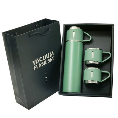 Étui à vide en acier inoxydable, bouteille d'eau, tasse à boire, ensemble cadeau avec 3 couvercles 304