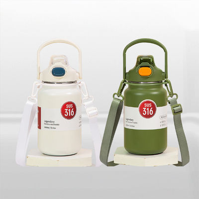 304 316 Bouteille d'eau en acier inoxydable pour enfants Logo rose 418g Bouteille à vide isolée en paille
