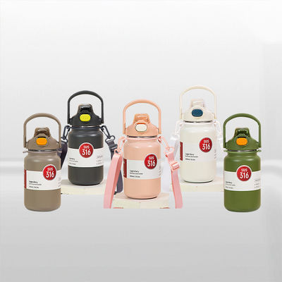 304 316 Bouteille d'eau en acier inoxydable pour enfants Logo rose 418g Bouteille à vide isolée en paille