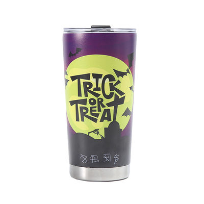 Coupe de bière imprimée en acier inoxydable 304 20oz Coupe thermos de voiture avec design d'Halloween