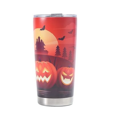 Coupe de bière imprimée en acier inoxydable 304 20oz Coupe thermos de voiture avec design d'Halloween