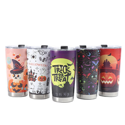 Coupe de bière imprimée en 3D 304 en acier inoxydable à vide Coupe d'eau 20oz avec design Halloween