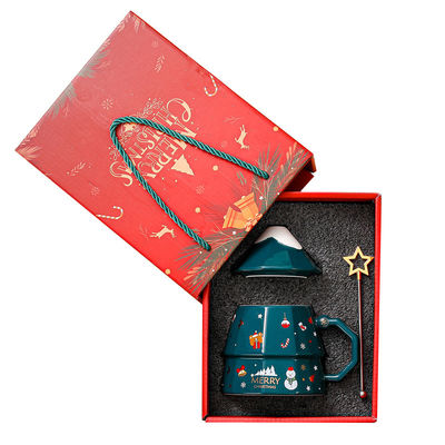 7x12.5cm tasse à café en céramique avec couvercle et cuillère