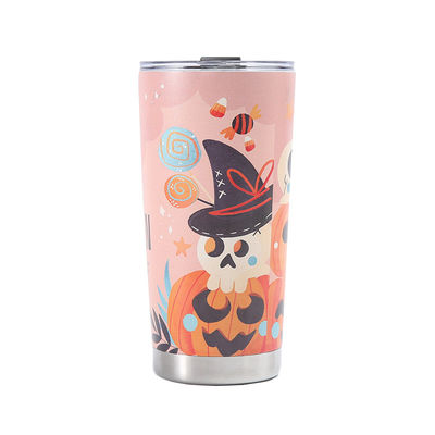 Coupe de bière imprimée en 3D 304 en acier inoxydable à vide Coupe d'eau 20oz avec design Halloween