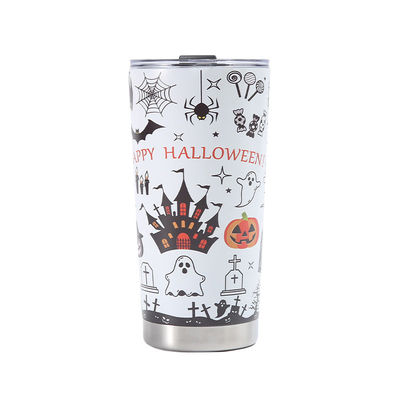 Coupe de bière imprimée en 3D 304 en acier inoxydable à vide Coupe d'eau 20oz avec design Halloween