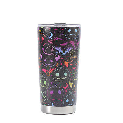 Coupe de bière imprimée en 3D 304 en acier inoxydable à vide Coupe d'eau 20oz avec design Halloween