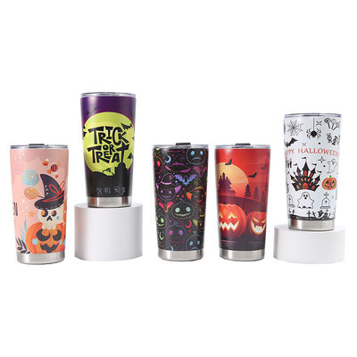 Coupe de bière imprimée en 3D 304 en acier inoxydable à vide Coupe d'eau 20oz avec design Halloween