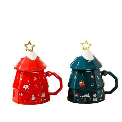 Cadeau en céramique à grande capacité avec couvercle et cuillère