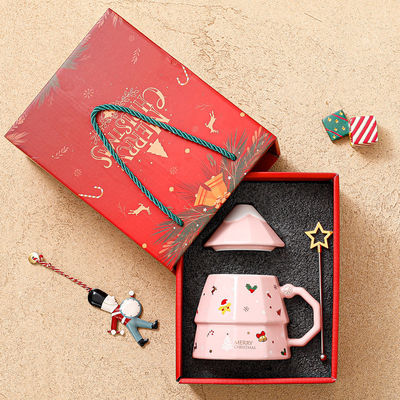 Cadeau en céramique à grande capacité avec couvercle et cuillère