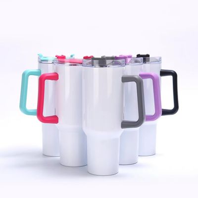 Tubules en acier inoxydable réutilisables Coupe de couleur pour voiture Tubules avec poignée et couvercle à paille