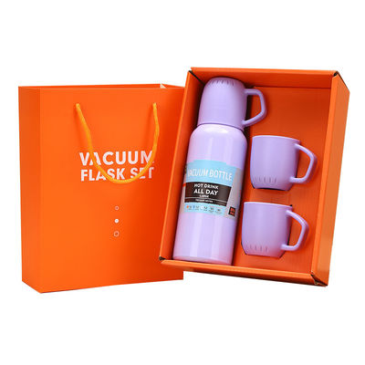 Ensemble cadeau d'affaires sur mesure 550 ml bouteille isolée sous vide en acier inoxydable avec 3 couvercles
