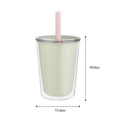 TOUR Bouteille d'eau en plastique portable à double paroi avec une tasse à large capacité