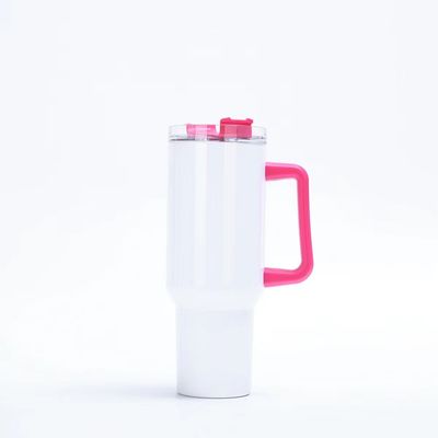 40oz Tumbler avec poignée et couvercle de paille en acier inoxydable Tumblers couleur tasses de voiture pour le travail